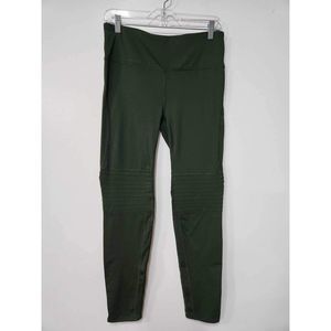 Shape Olive Green/Camouflage Moto Leggings With Pleated Knee Inserts Size L. A35